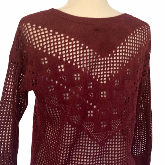 American Eagle Women's Burgundy Sweater - Picture 9 of 10